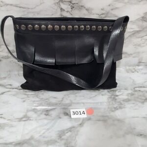 Andrea Mabiani Hand Bag Purse‎ Women's Medium Black Leather Velvet Shoulder